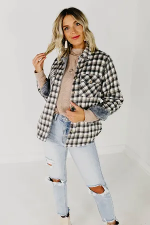 The Selena Faux Fur Lined Shacket - Charcoal
