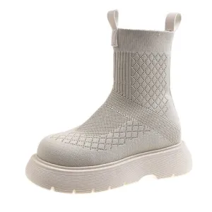 Thick Soled Middle Cylinder Motorcycle Boots