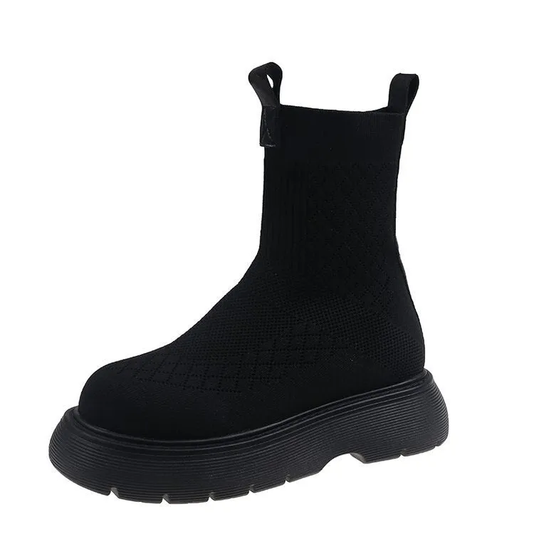 Thick Soled Middle Cylinder Motorcycle Boots