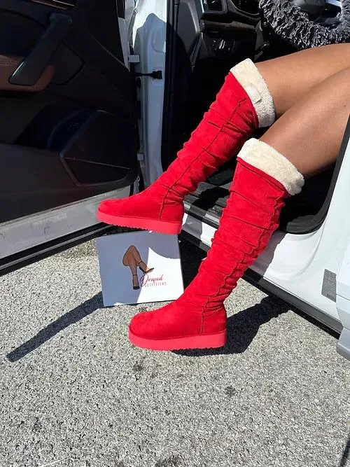 Thick-soled over-the-knee snow boots
