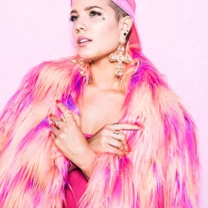 TIE DYE PINK FAUX FUR COAT