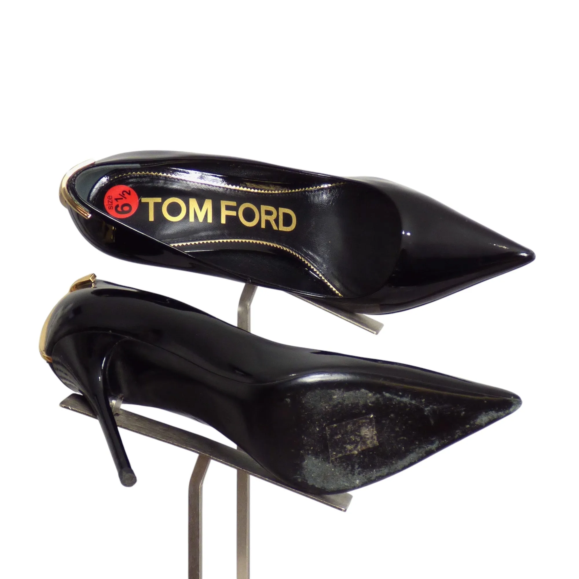 TOM FORD- Black & Gold  Patent Pumps, Size 37