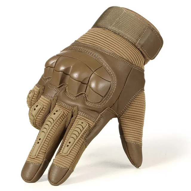 Touch Screen Hard Knuckle Tactical Gloves PU Leather