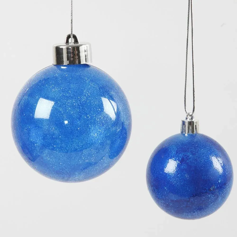 Transparent Plastic Baubles Assorted Diameter Christmas Hanging Decoration Craft