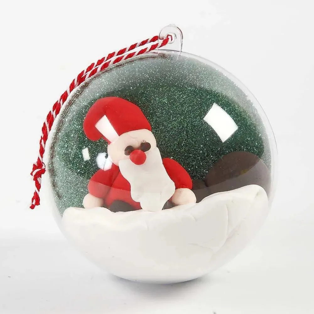 Transparent Plastic Baubles Assorted Diameter Christmas Hanging Decoration Craft
