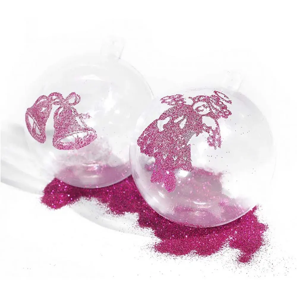 Transparent Plastic Baubles Assorted Diameter Christmas Hanging Decoration Craft