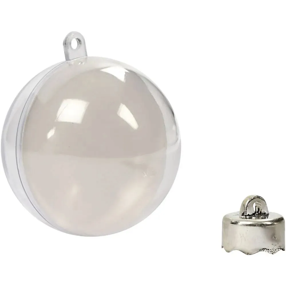 Transparent Plastic Baubles Assorted Diameter Christmas Hanging Decoration Craft