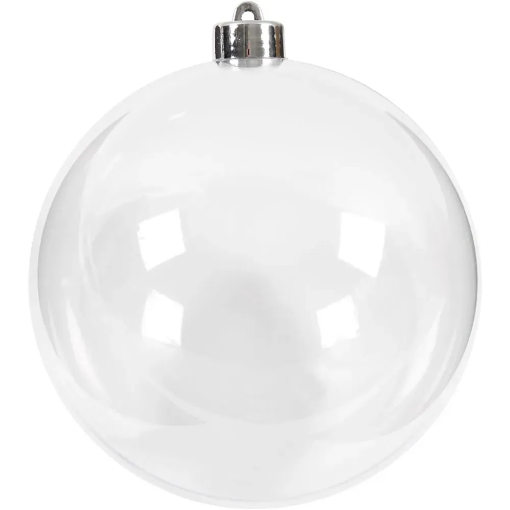 Transparent Plastic Baubles Assorted Diameter Christmas Hanging Decoration Craft