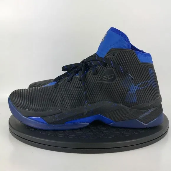 Under Armour Curry 2.5 Black/Blue Basketball Shoes 1274425-002 Men's Size 8
