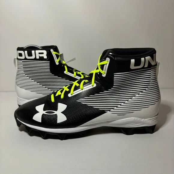 Under Armour Mens UA Hammer MC Football Cleats Mid RM (1289761-011) Black 12 NEW