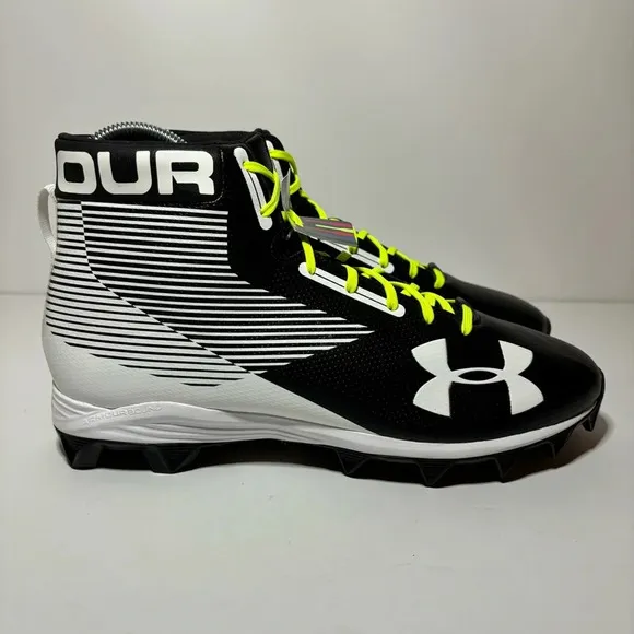 Under Armour Mens UA Hammer MC Football Cleats Mid RM (1289761-011) Black 12 NEW