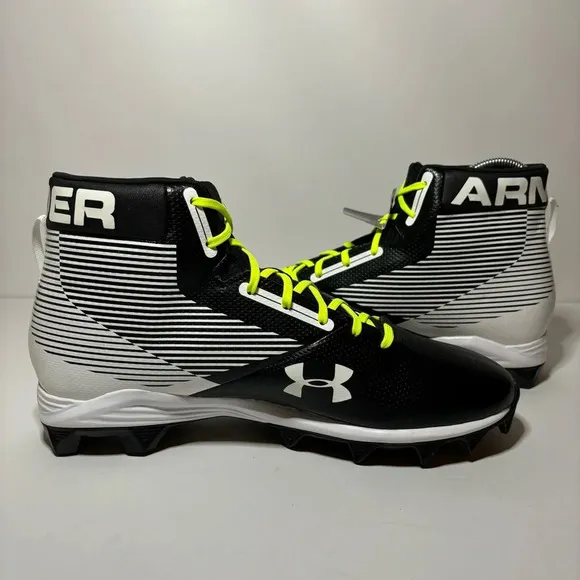 Under Armour Mens UA Hammer MC Football Cleats Mid RM (1289761-011) Black 12 NEW