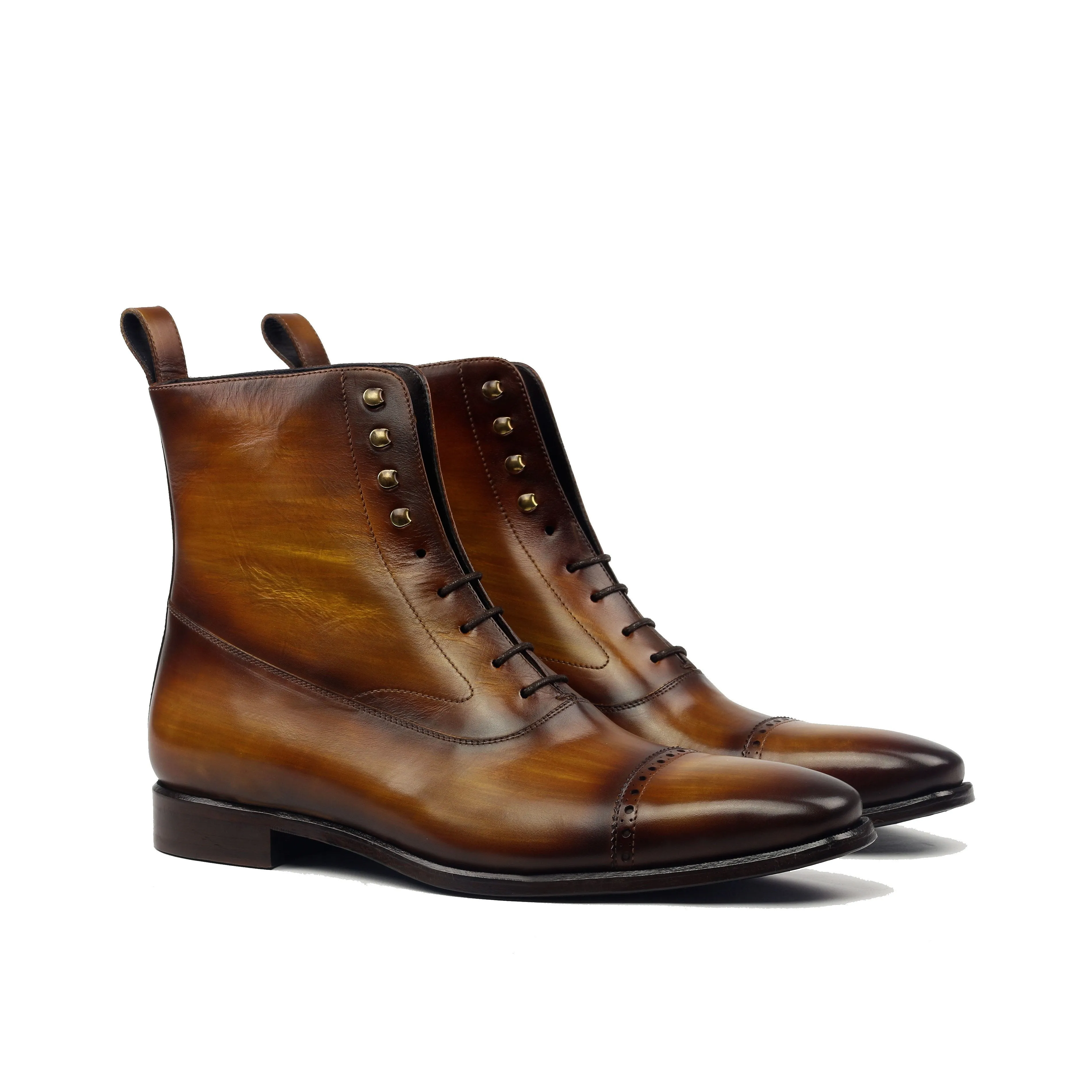Unique Handcrafted Balmoral Oxford Style Boot w/ Handpainted Patina