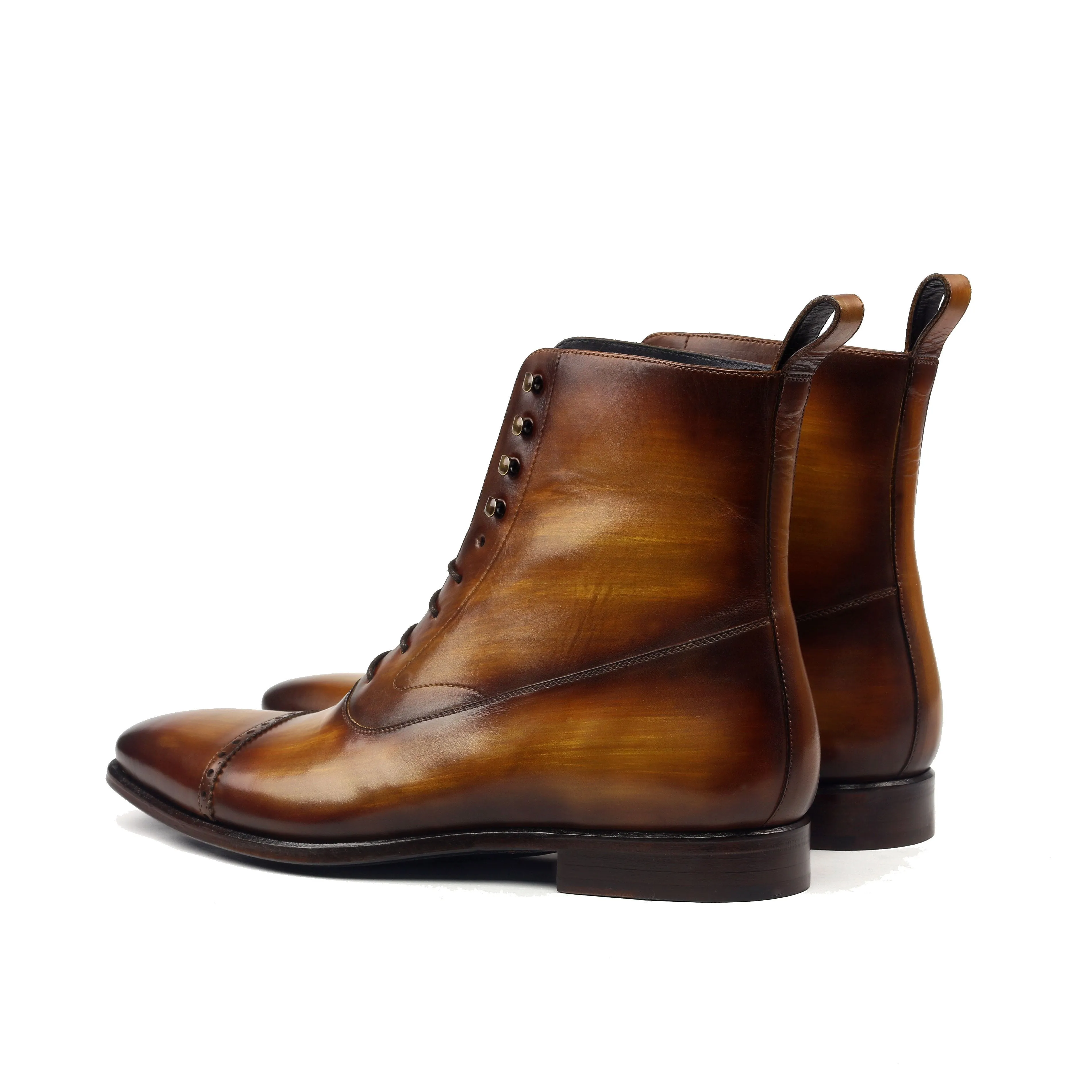 Unique Handcrafted Balmoral Oxford Style Boot w/ Handpainted Patina