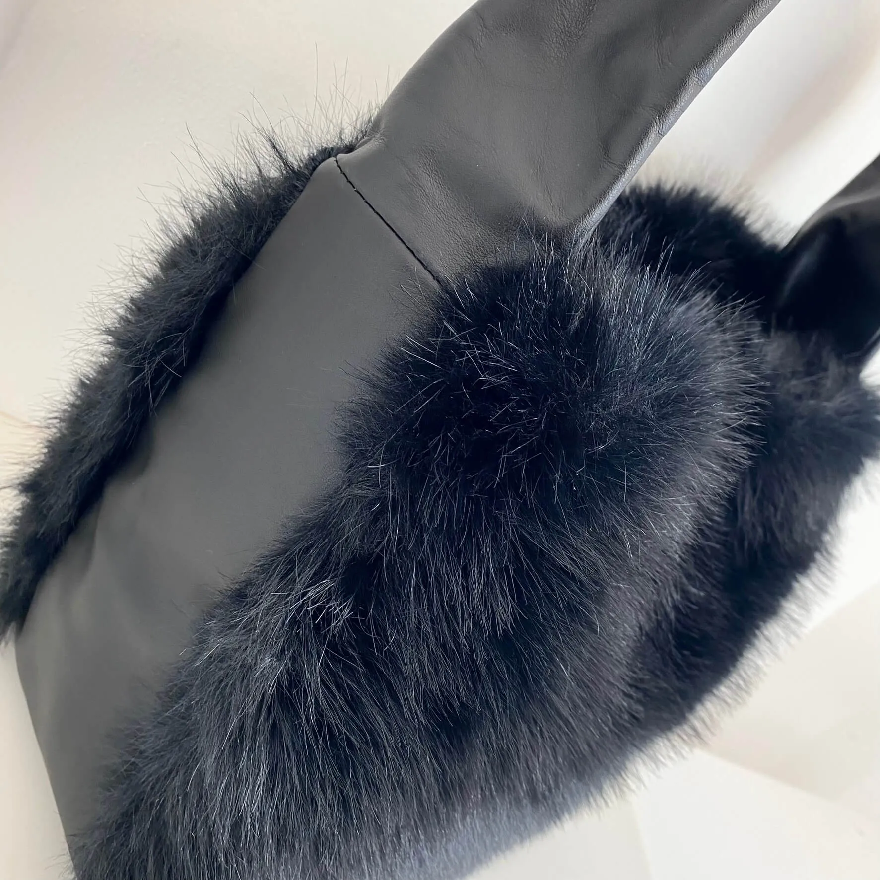 Unisa Zkeila Black Leather Faux Fur Bag