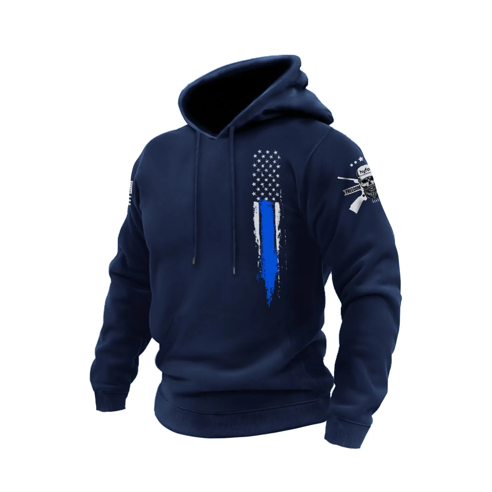 USA FLAG COTTON GRAPHIC POCKET HOODIE