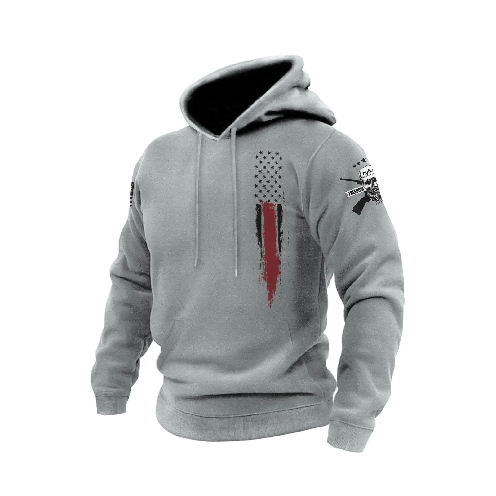 USA FLAG COTTON GRAPHIC POCKET HOODIE