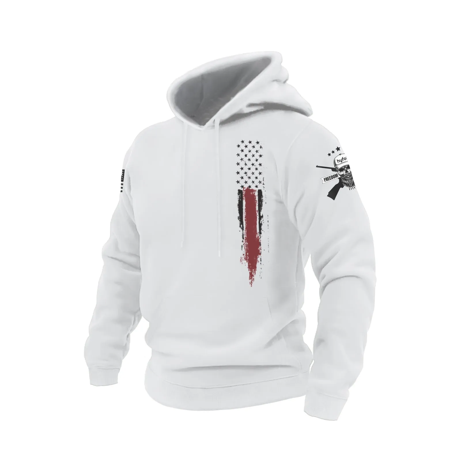 USA FLAG COTTON GRAPHIC POCKET HOODIE