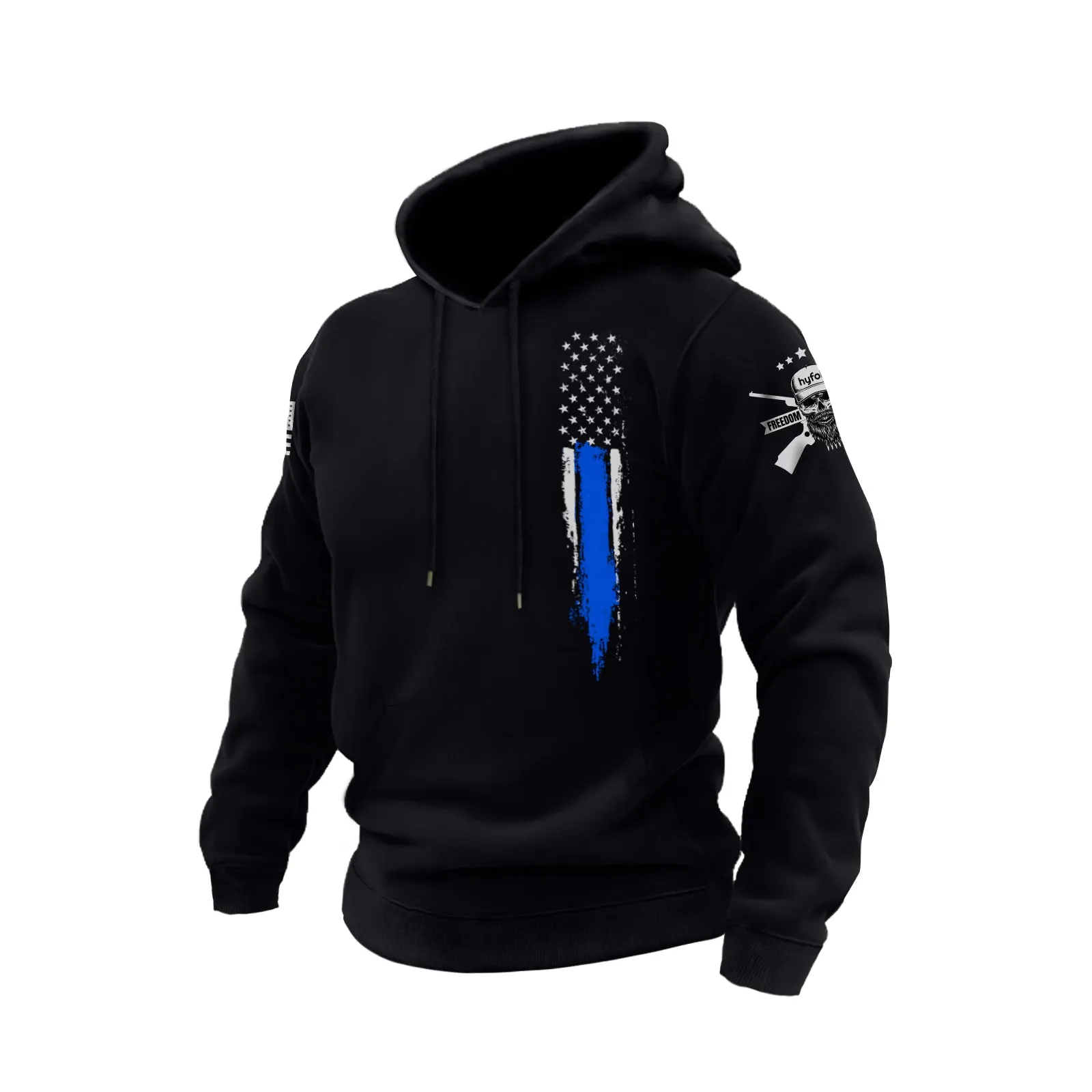 USA FLAG COTTON GRAPHIC POCKET HOODIE
