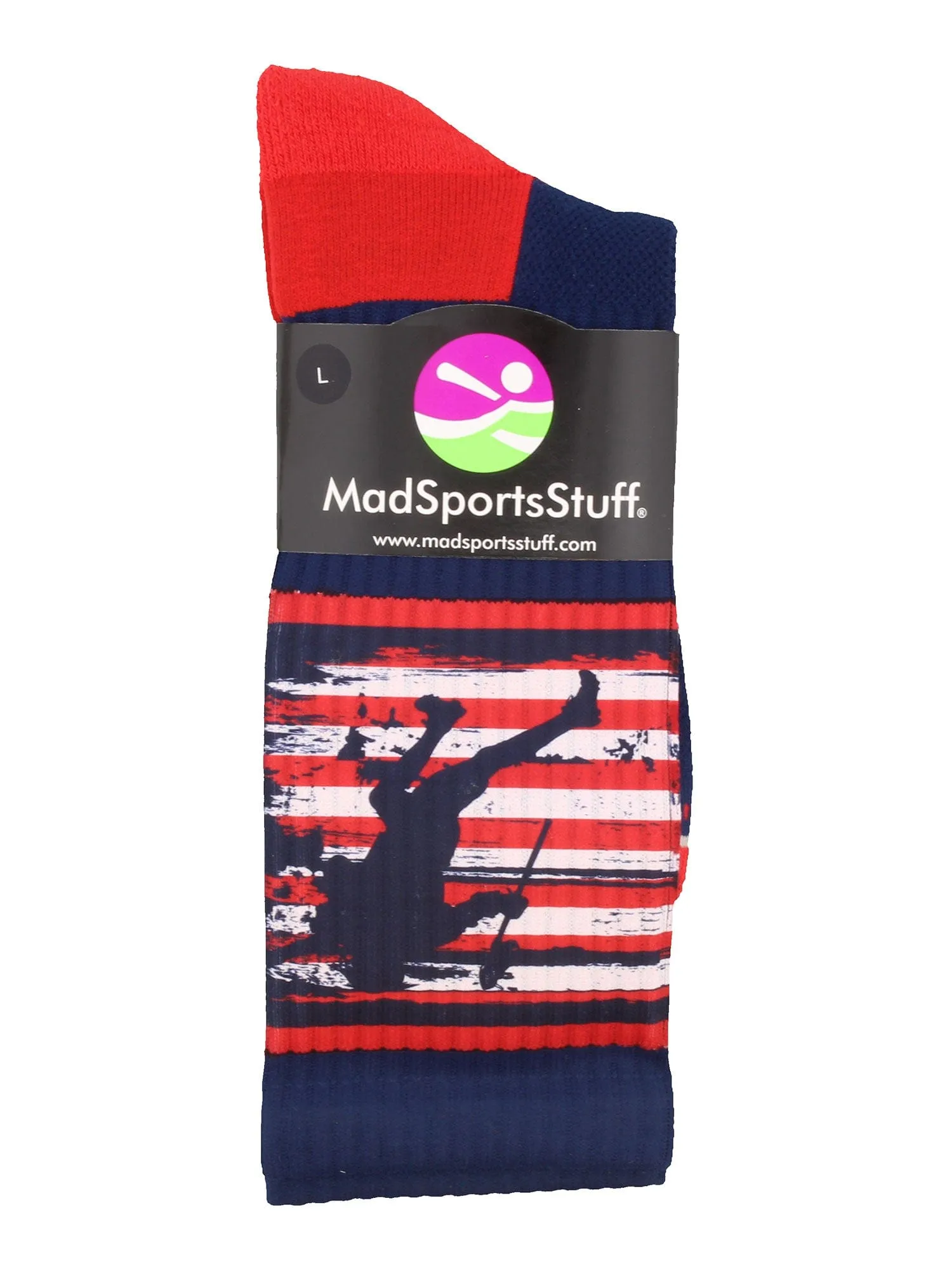 USA Flag Lacrosse Player Athletic Crew Socks