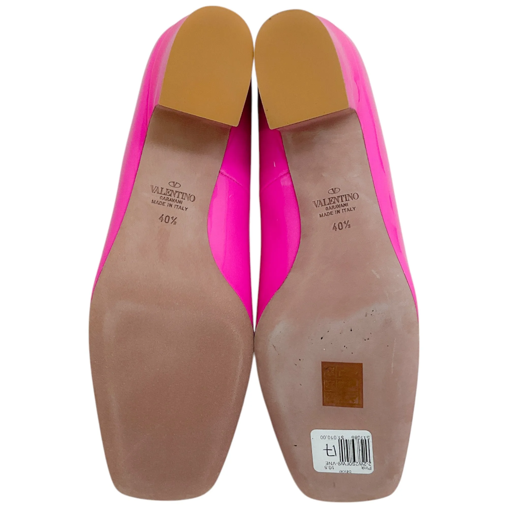 Valentino Pink Patent Leather Tan-Go Pumps with Ankle Strap