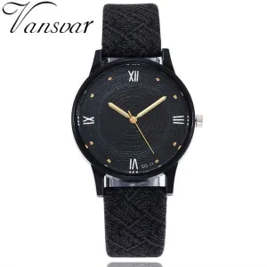 VANSVAR Womens Casual Wooden Wrist Watch