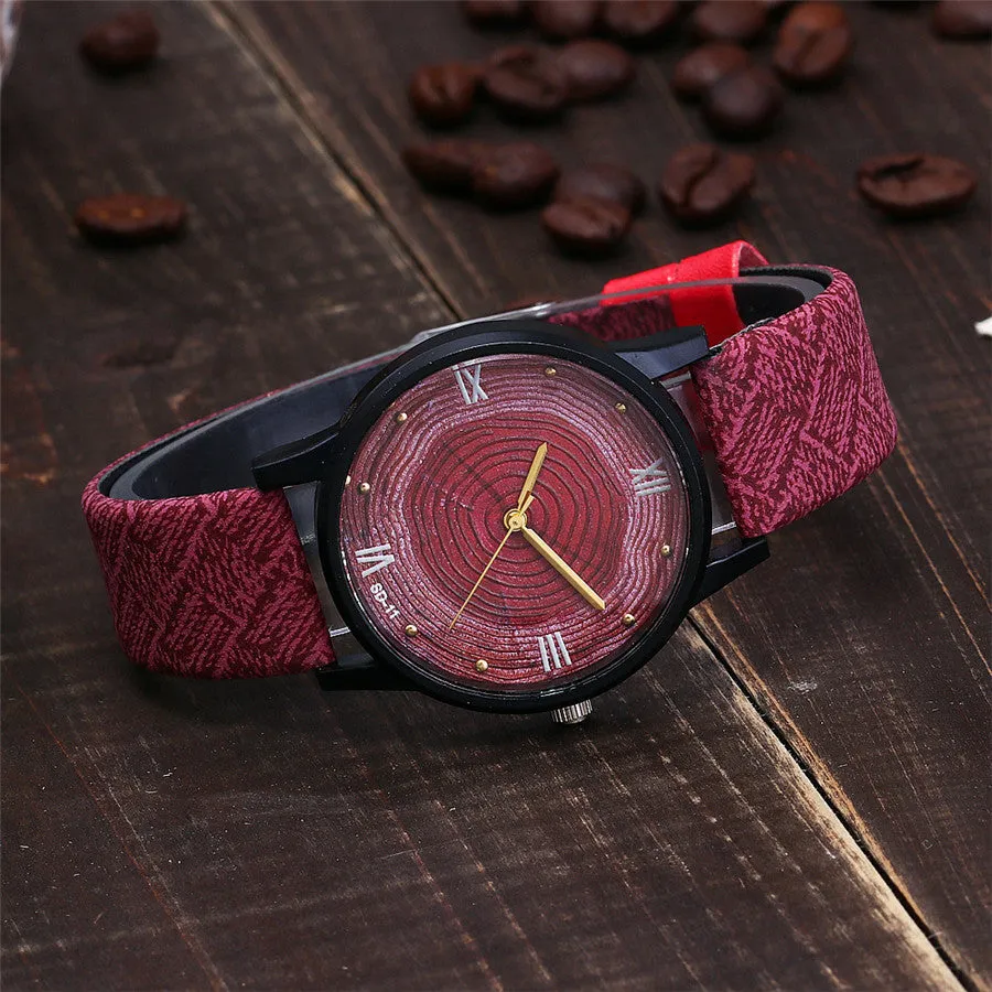 VANSVAR Womens Casual Wooden Wrist Watch