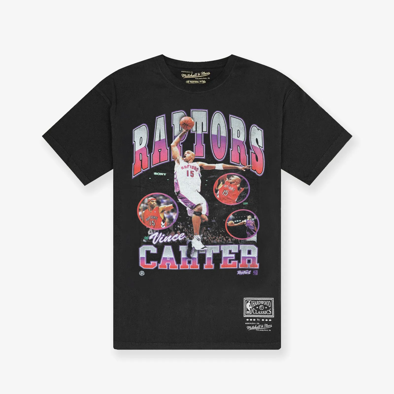 Vince Carter Toronto Raptors Photo Player Tee - Faded Black