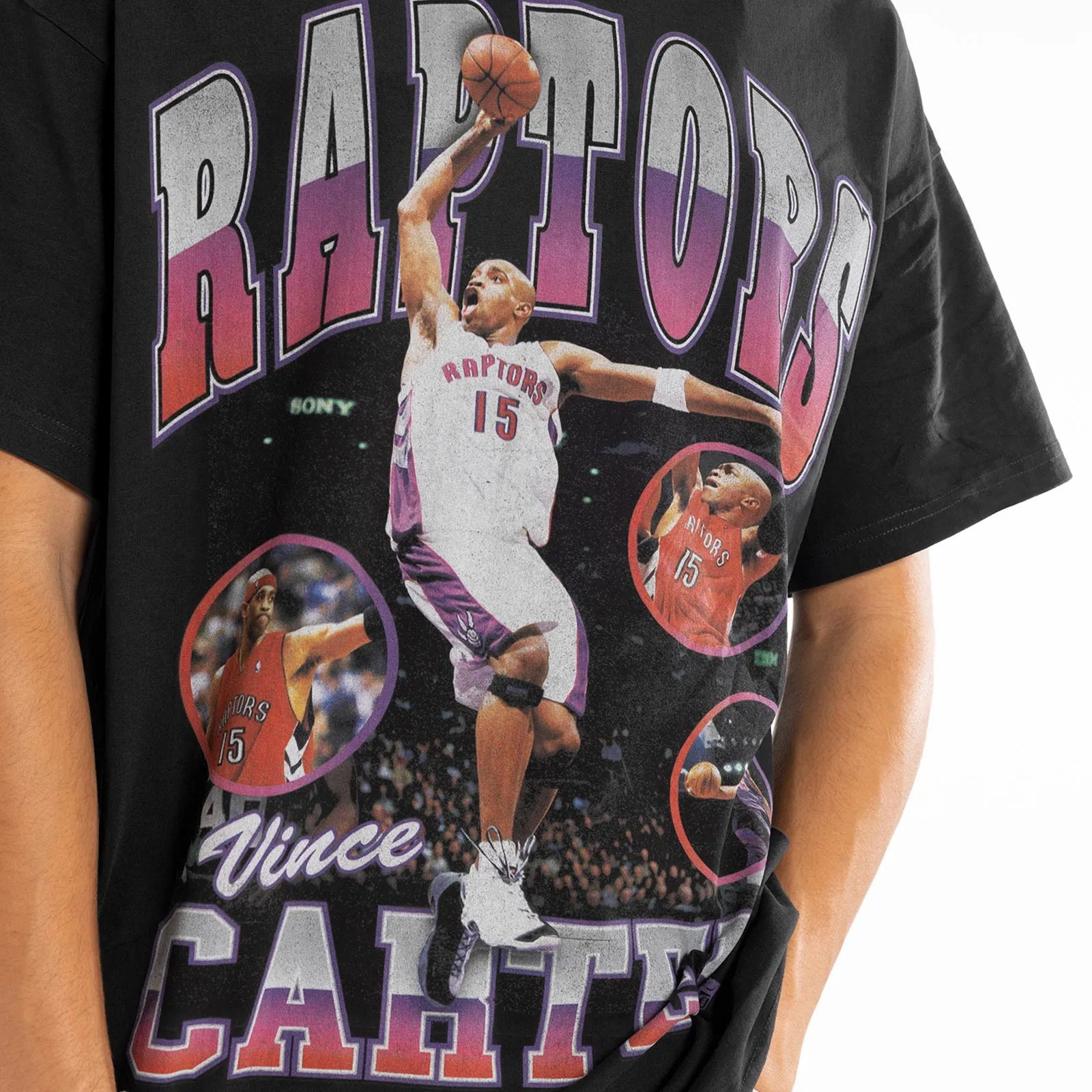 Vince Carter Toronto Raptors Photo Player Tee - Faded Black