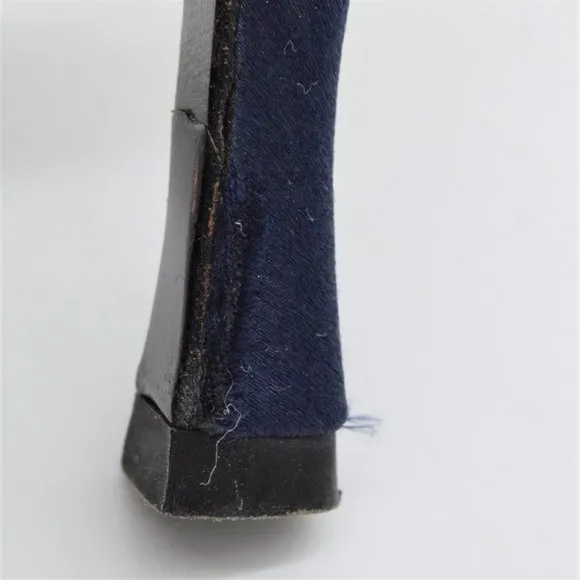 Vintage Ernesto Esposito Navy Rhinestone Buckles Satin Pumps