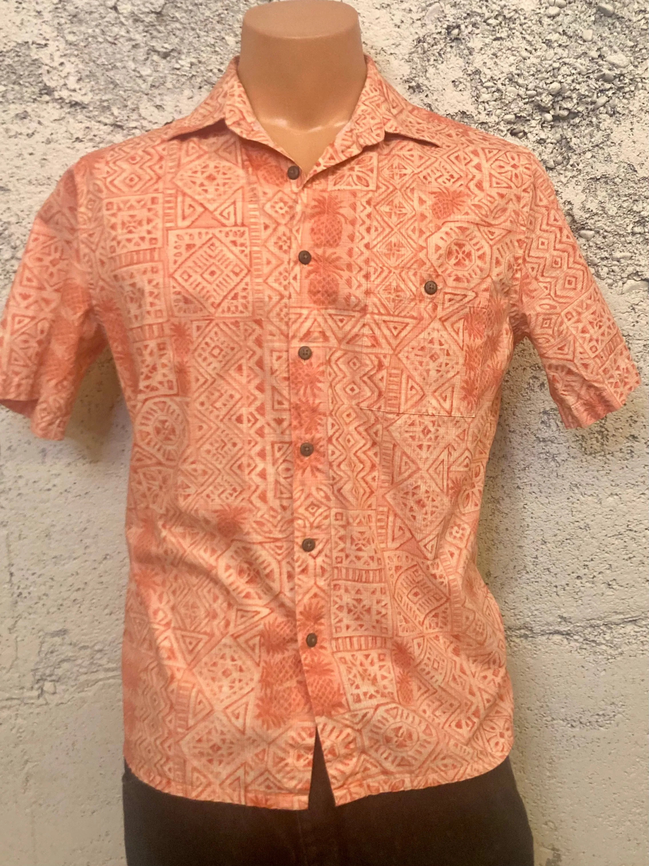 Vintage Orange Hawaiian Buttondown