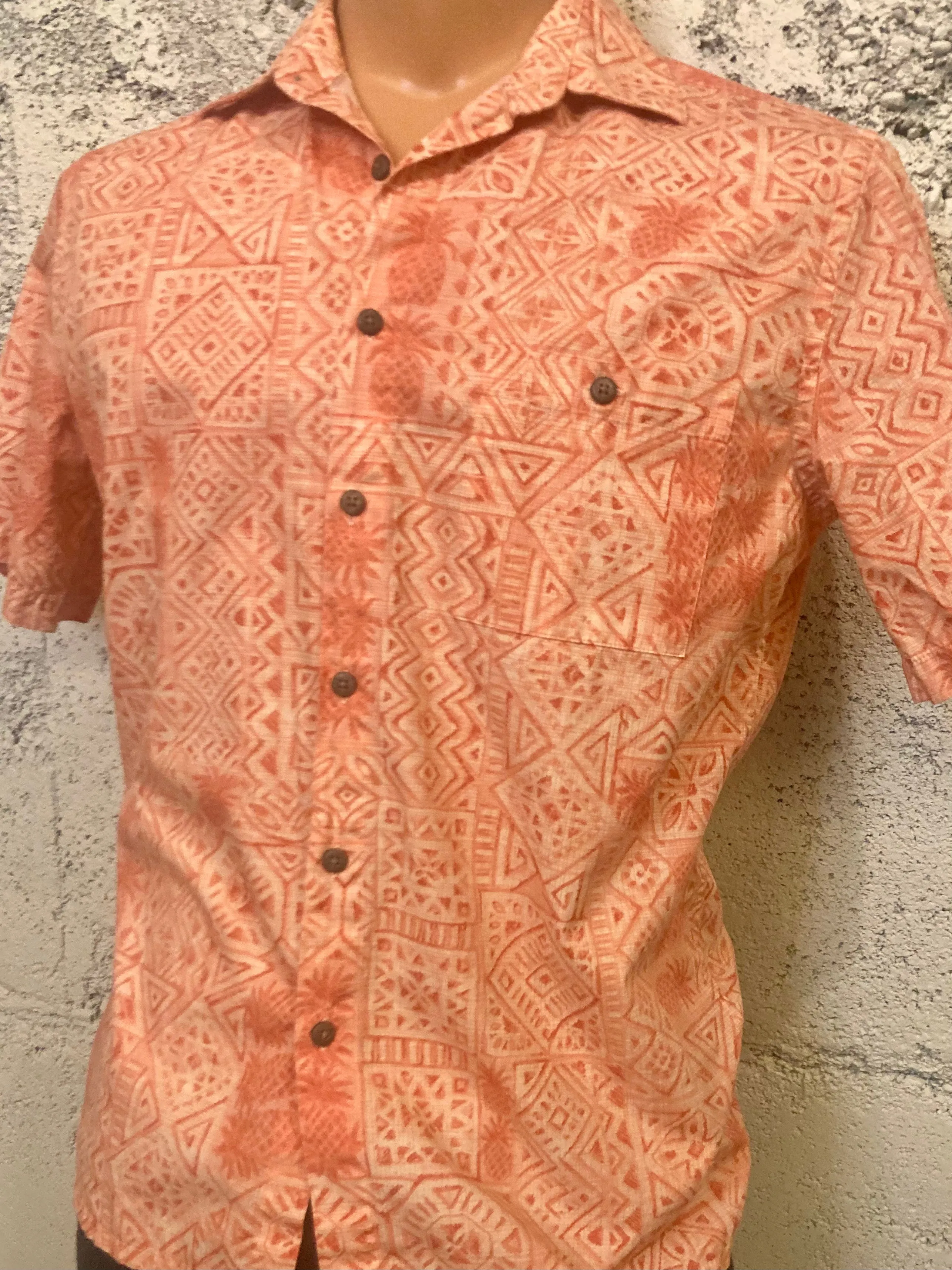 Vintage Orange Hawaiian Buttondown