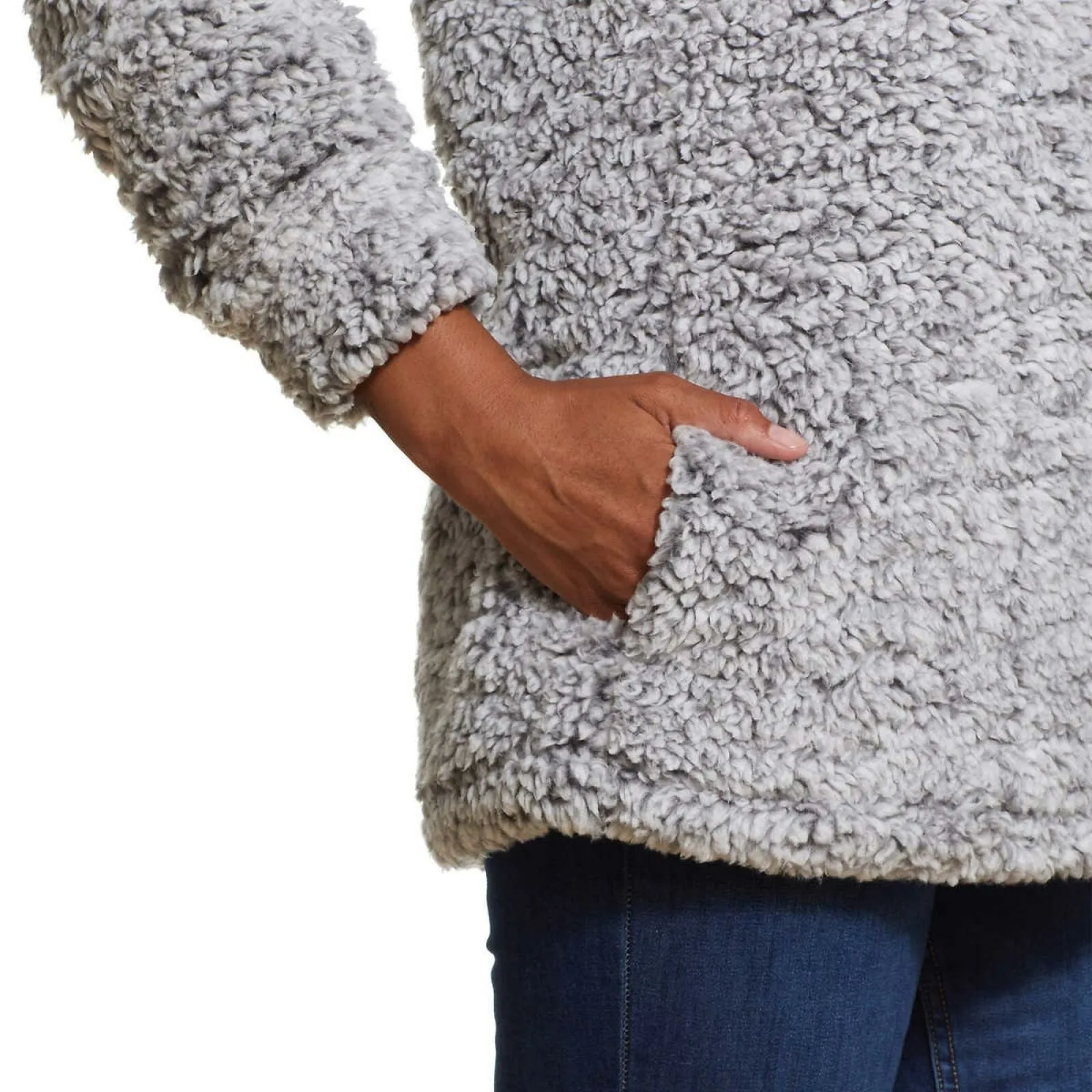 Weatherproof Vintage Women's 1/4 Zip Faux Fur Cozy Fleece Jacket