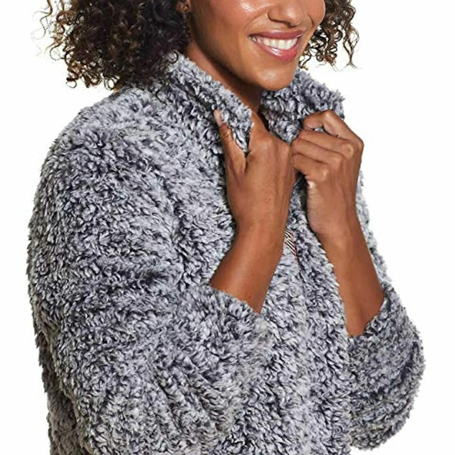 Weatherproof Vintage Women's 1/4 Zip Faux Fur Cozy Fleece Jacket