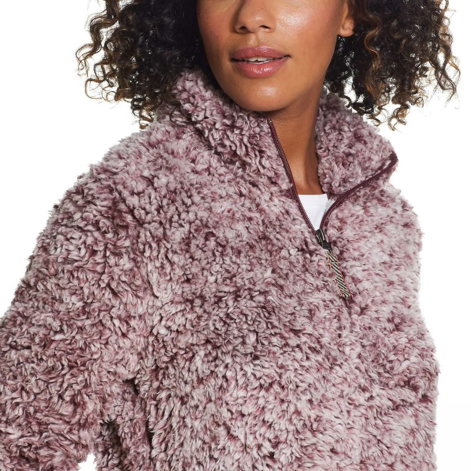Weatherproof Vintage Women's 1/4 Zip Faux Fur Cozy Fleece Jacket