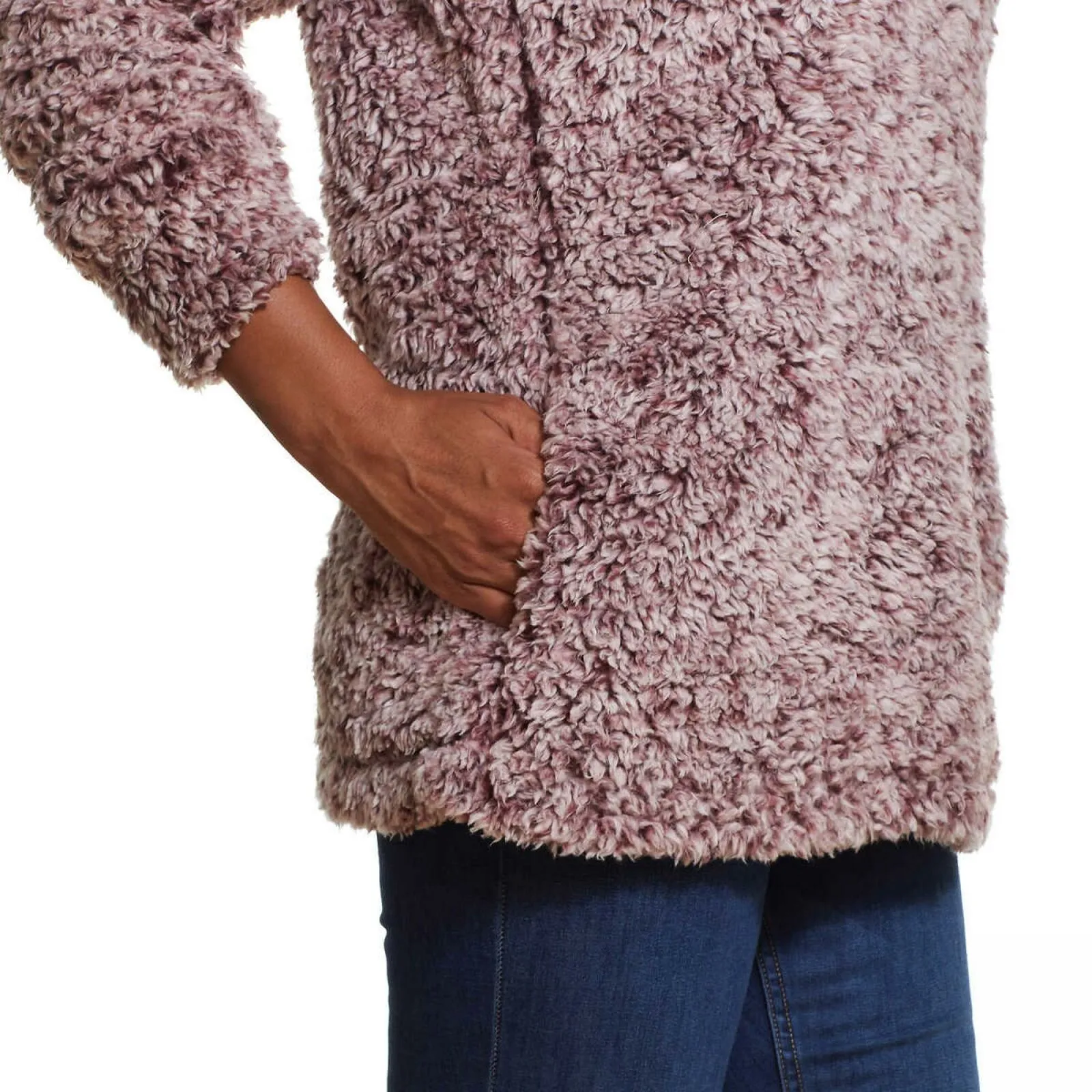 Weatherproof Vintage Women's 1/4 Zip Faux Fur Cozy Fleece Jacket
