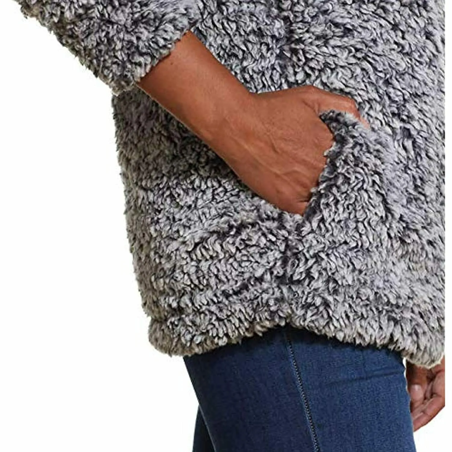 Weatherproof Vintage Women's 1/4 Zip Faux Fur Cozy Fleece Jacket