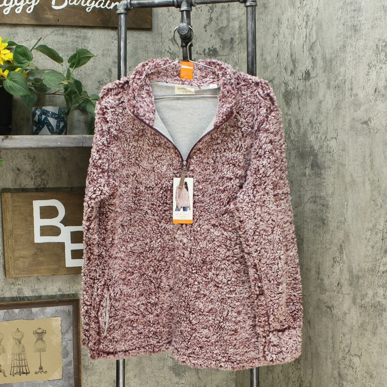 Weatherproof Vintage Women's 1/4 Zip Faux Fur Cozy Fleece Jacket