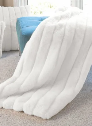 White Mink Signature Faux Fur Throw - 60" x 86" - Fabulous Furs