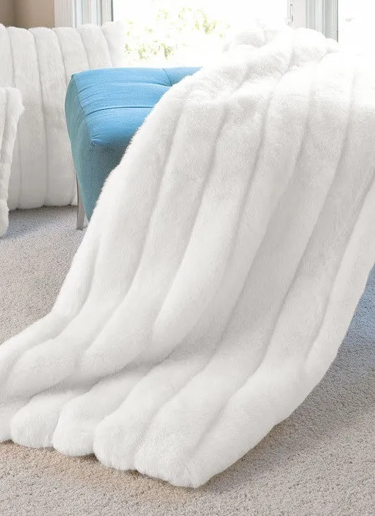 White Mink Signature Faux Fur Throw - 60" x 86" - Fabulous Furs