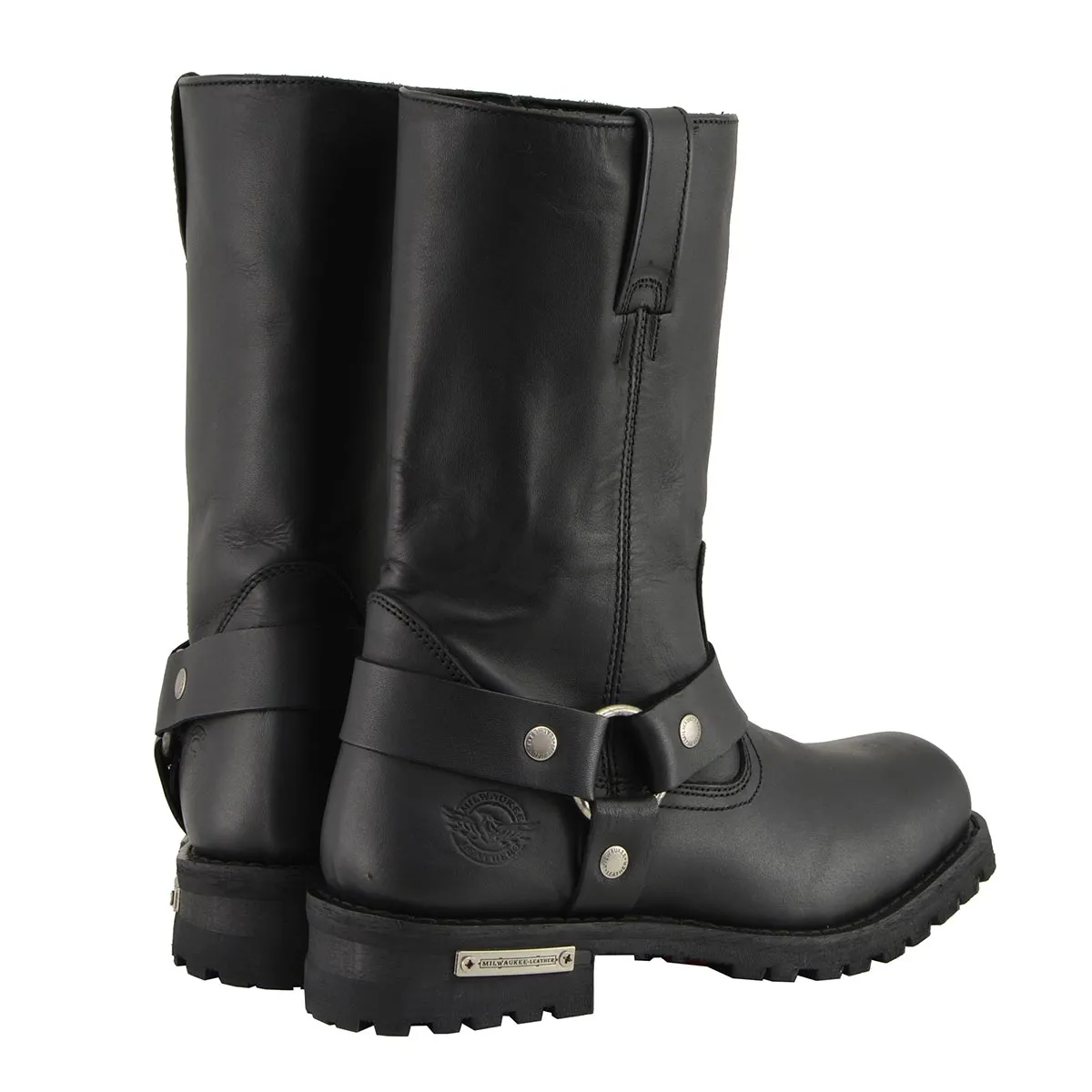 WIDE MBM131W Men's Black 'Wide-Width' 11-inch Classic Square Toe Harness Boots