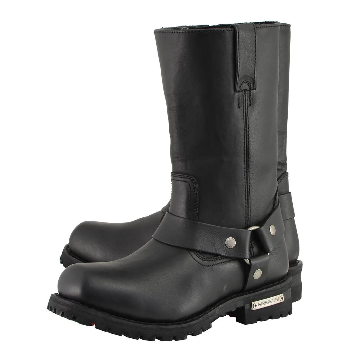 WIDE MBM131W Men's Black 'Wide-Width' 11-inch Classic Square Toe Harness Boots
