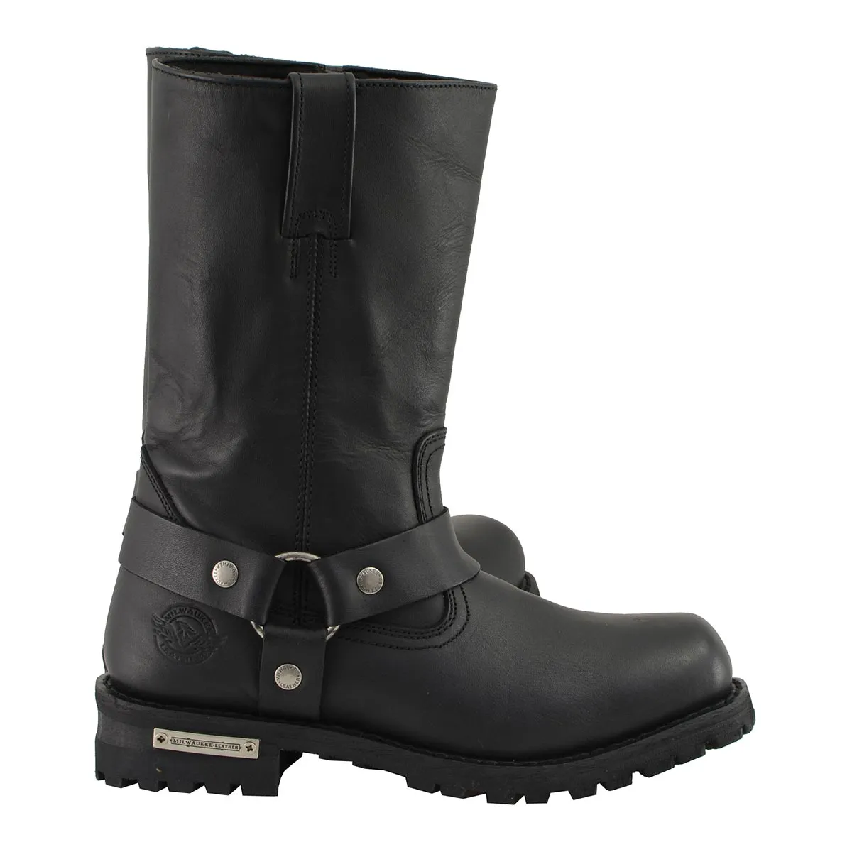 WIDE MBM131W Men's Black 'Wide-Width' 11-inch Classic Square Toe Harness Boots