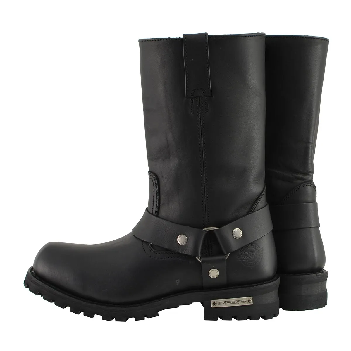 WIDE MBM131W Men's Black 'Wide-Width' 11-inch Classic Square Toe Harness Boots