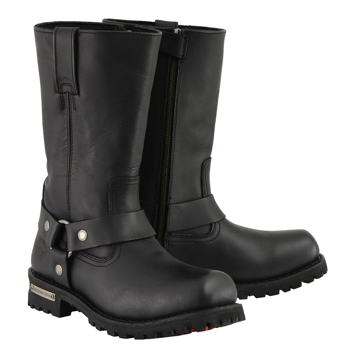 WIDE MBM131W Men's Black 'Wide-Width' 11-inch Classic Square Toe Harness Boots