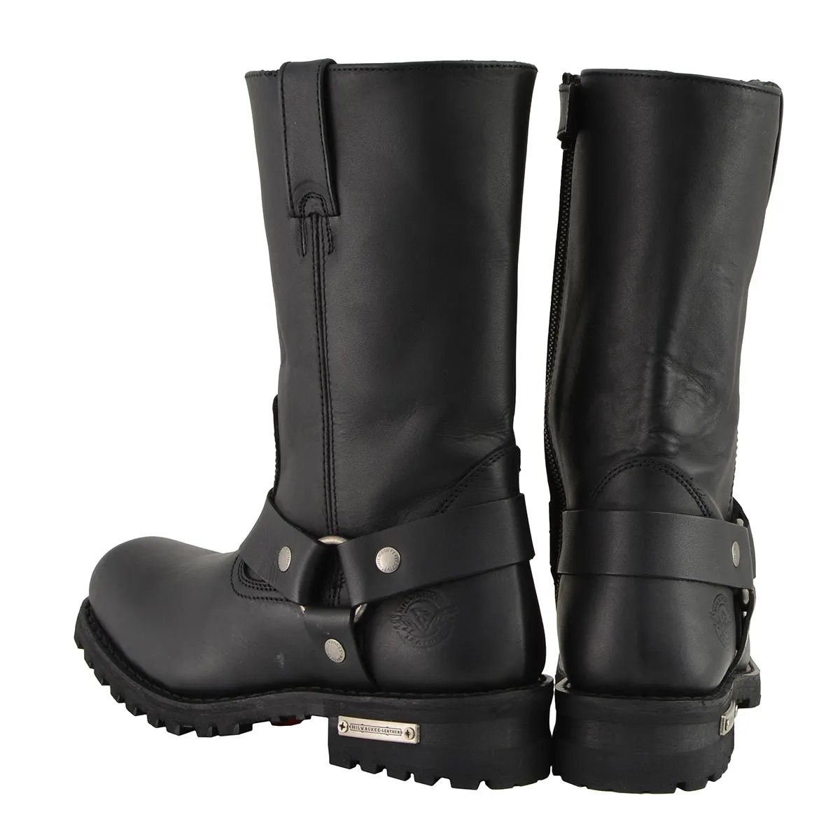 WIDE MBM131W Men's Black 'Wide-Width' 11-inch Classic Square Toe Harness Boots