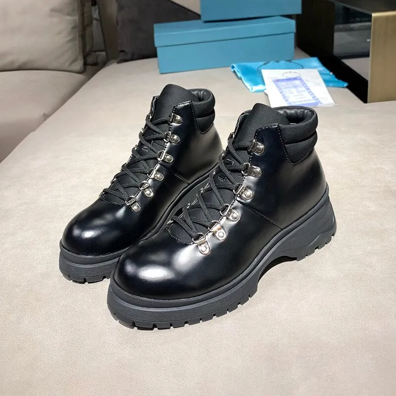Women Casual Rivets Thick Heel Platform Ankle Boots