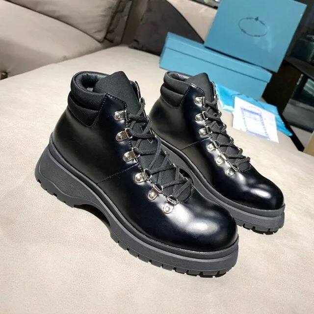 Women Casual Rivets Thick Heel Platform Ankle Boots