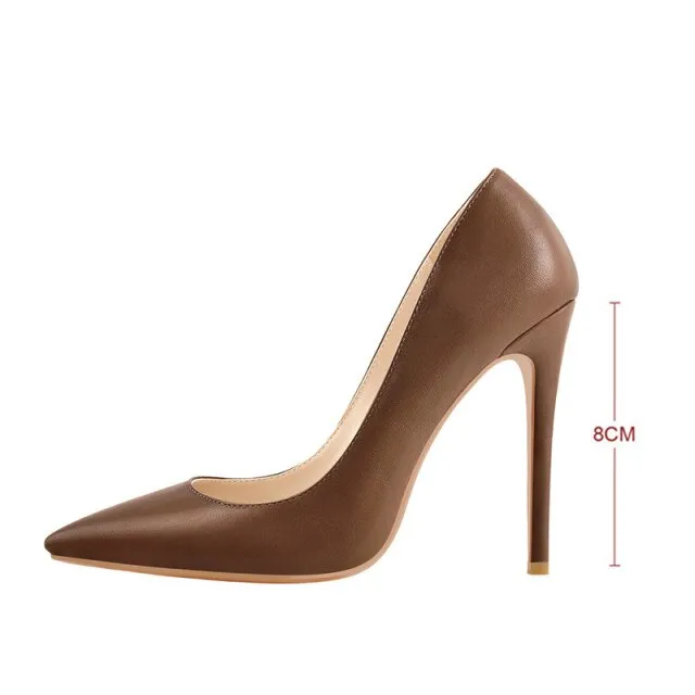 Women Sexy Pointed Toe High Heel Slip On Stiletto Pumps