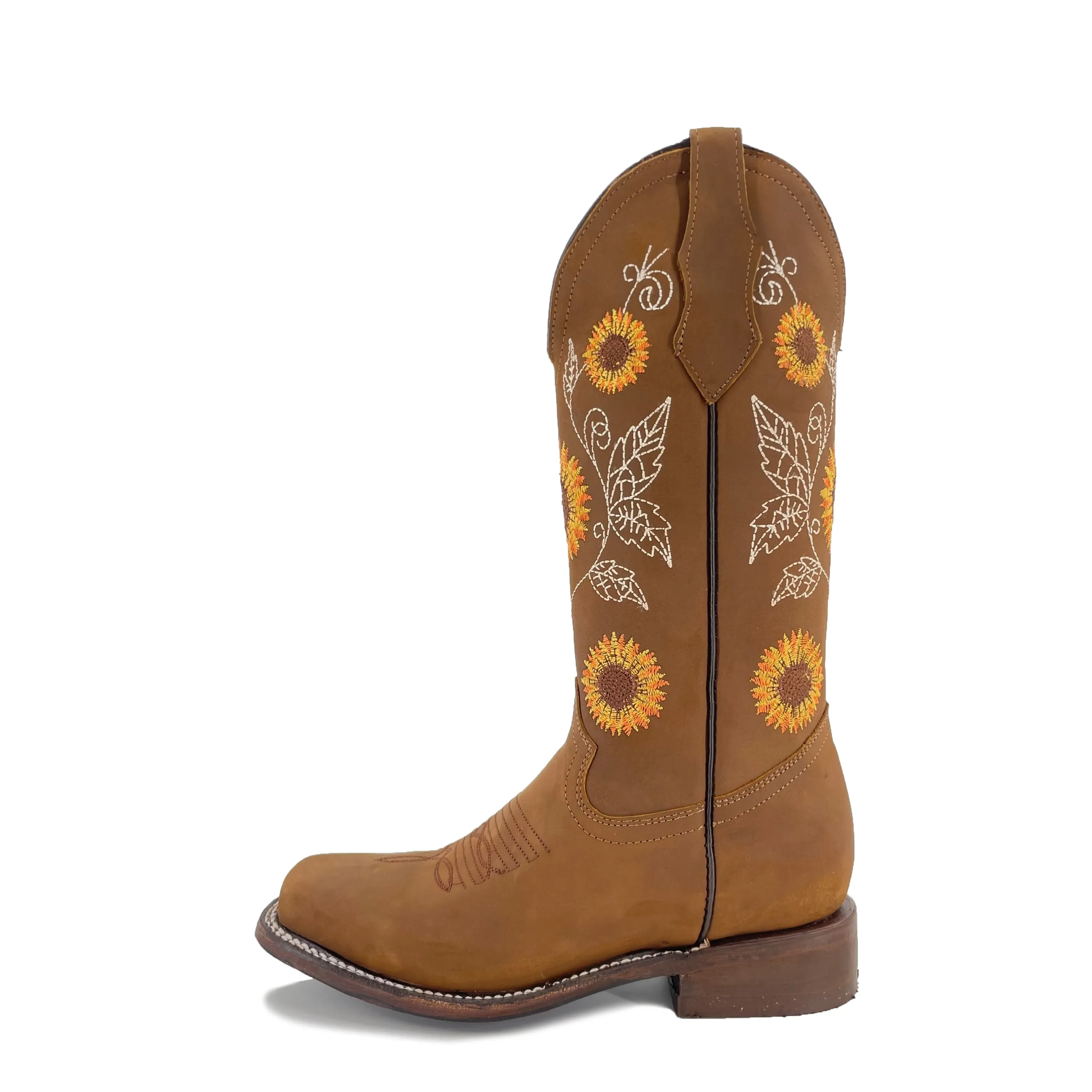 Women's Rodeo Boots - Sunflowers Brown